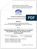 Optimisation Des Délais Dans Un Système de Planification Et de Gestion de La Performance.