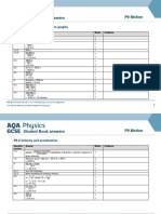 P9 Motion Student Book Answers: P9.1 Speed and Distance-Time Graphs