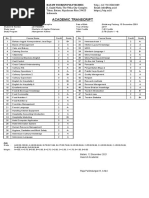 Academic Transcript: Batam Tourism Polytechnic