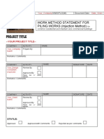 Work Method Statement For PILING WORKS (Injection Method) : - Your Project Title