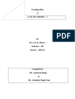 Criminal Law-I - Teaching Plan and Reading Material - B.A.LL.B. (Hons.) - Sem-III