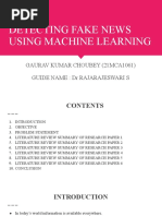 Detecting Fake News Using Machine Learning: Gaurav Kumar Choubey (21mca1061) Guide Name: DR Rajarajeswari S