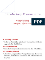 Introductory Econometrics: Wang Weiqiang