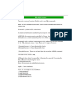 PL / SQL Cursors