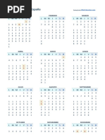 Calendario 2022 Una Pagina Esp