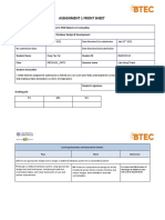 Assignment 1 Front Sheet