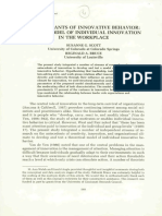 Determinants of Innovative Behavior: A Path Model of Individual Innovation in The Workplace