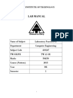 Lab Manual: Army Institute of Technology