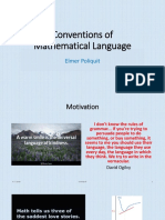 2.1 Conventions of Mathematical Language