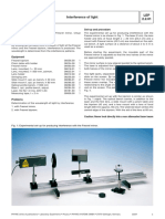 LEP 2.2.01 Interference of Light: Related Topics Set-Up and Procedure