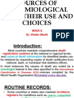 WEEK 6 Sources of Epidemiological Data