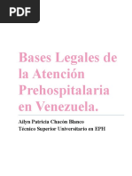 Bases Legales de La Atención Prehospitalaria en Venezuela.