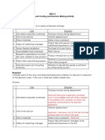 ERelevant Costing and Decision Making Activity