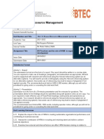 Unit 3: Human Resource Management: Assignment Brief