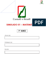 Simulado 01 - Mat - 1º Ano (Blog Do Prof. Adonis)