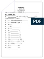 VII Maths Worksheet 1 - Integers