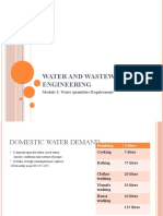 Water Quantities Requirement