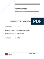 C#.Net - Lab Manual