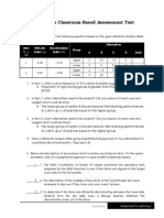 9 - Improving A Classroom-Based Assessment Test - Worksheet