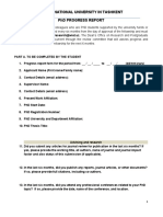 PHD Student Progress Report Template