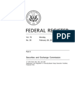 Securities and Exchange Commission: Vol. 76 Monday, No. 39 February 28, 2011