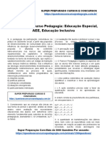 Questões Concurso Pedagogia - Educação Especial, AEE, Educação Inclusiva