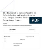 The Impact of E-Service Quality On E-Satisfaction and Implications On Repurchase: A Ca..