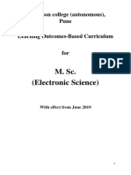 M. Sc. (Electronic Science) : Fergusson College (Autonomous), Pune