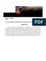 Aiziel D. Orense Ac3A Why Do Filipinos Love Basketball More Than Any Other Sport? Reminiscence