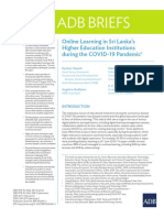 Adb Briefs: Online Learning in Sri Lanka'S Higher Education Institutions During The Covid-19 Pandemic