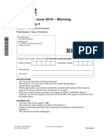 OCR A Biology 2019 Question Paper