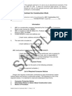 Sample Contract For Construction Work