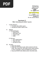EXP #2 Determining Buffer Capacity