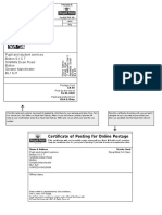 1st Class: Certificate of Posting For Online Postage