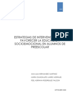 MLNIDTI1267 - Estrategias de Intervención para Favorecer La Educación Socioemocional en Alumnos de Preescolar