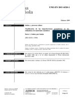 UNE-EN ISO 6520-1 1998 Clasificación de Las Imperfecciones Geométricas en Soldaduras de Metales - Soldeo Por Fusión