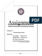 Assignment: Telecom Transmission & Switching Technique