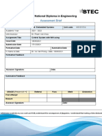 Higher National Diploma in Engineering: Assessment Brief