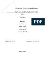 Written Report Developing Vocabulary and Spelling Skills in L1 and L2 - 3D