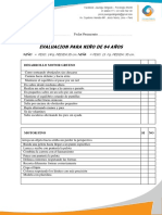 EVALUACION Psico Niño 4 Cuatro Años