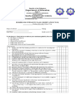 Department of Education: Homeroom Guidance Class Observation Tool