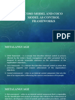 COSO Model and COCO Model As Control Frameworks