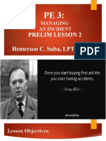 Managing An Incident: Prelim Lesson 2 Hemerson C. Suba, LPT, Maped