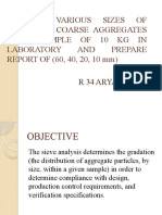 Identify Various Sizes OF Available Coarse Aggregates From Sample of 10 KG in Laboratory AND Prepare REPORT OF (60, 40, 20, 10 MM)