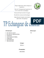 TP Echangeur de Chaleur