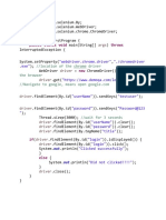 Import Import Import Public Class Public Static Void Throws: "Webdriver - Chrome.driver" "./chromedriver .Exe"