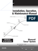 Installation, Operation, & Maintenance Manual: Monorail Tarca System