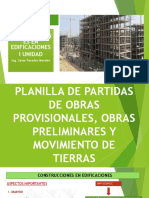 Planilla de Metrados de Obra Previsionales, Obra Preliminares y Movimiento de Tierras-2021-2