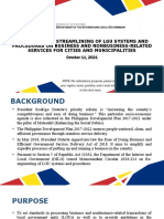 Guidelines On Streamlining of Lgu Systems and Procedures On Business and Nonbusiness-Related Services For Cities and Municipalities