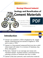 Cement Materials: Geology and Benefication of